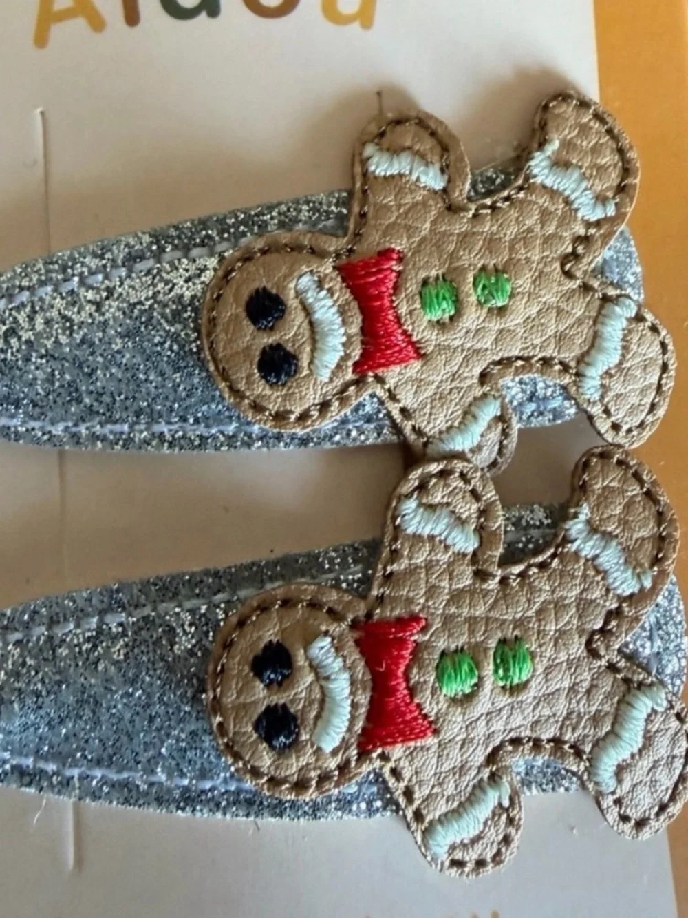 Gingerbread Hairclips- Set of 2